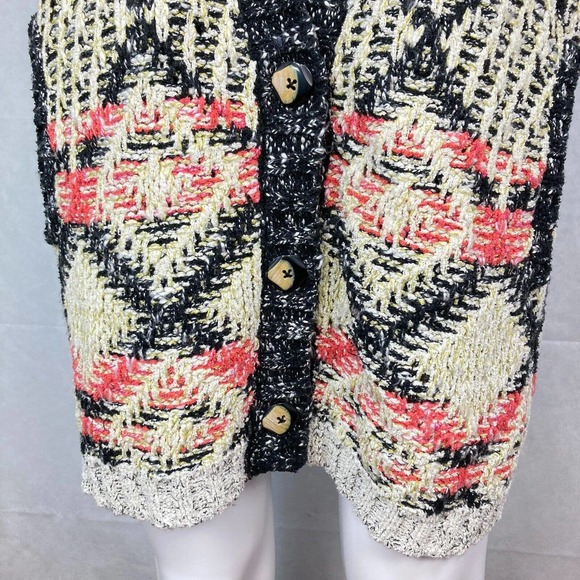 CAbi Carol Anderson Cardigan Womens Sz S Beige Black Short Sleeve‎ Provence - Picture 3 of 10